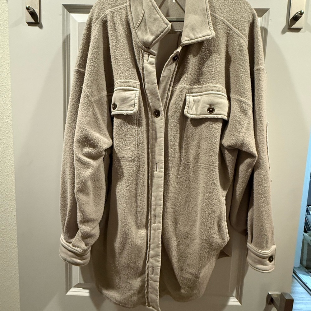 Free People Cream Utility Jacket
